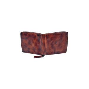 Portafoglio Uomo Cerniera Brown Wax